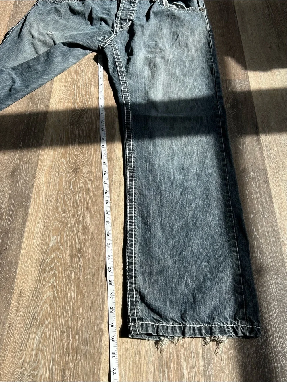 True Religion Men's Washed Black-Blue Relaxed Jeans